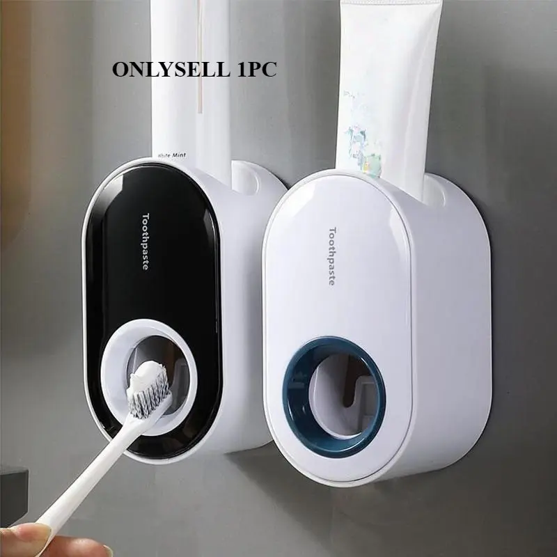 1pc Wall Mounted Automatic Toothpaste Squeezer And Toothbrush Holder - Convenient And Hygienic Bathroom Accessory , Bathroom Organizers & Storage, Home Goods