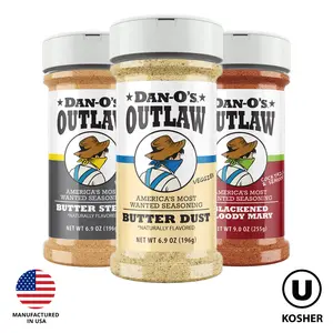 Dan-O's Outlaw Seasoning 3 Bottle Combo - Butter Dust, Butter Steak & Blackened Bloody Mary