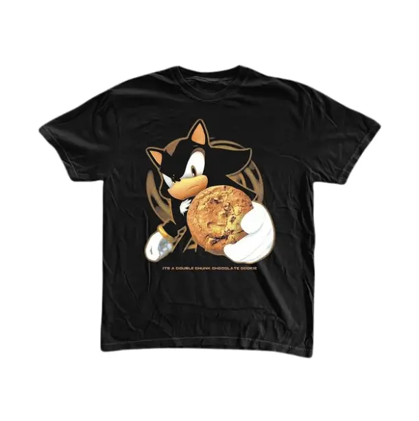 Choolate Cookie T-Shirt, Shadow the Hedgehog Shirt, Unisex Graphic Tees Gothic Grunge Y2k Emo Scene Amity Affliction Style Clothes Men Women Streetwear