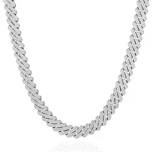 VÈRA Cuban Link Chain For Men - Iced Out Diamond Necklace| Silver Plated Hip Hop Chains