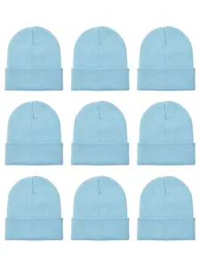 9pcs/2pcs/1pc Unisex Solid Color Knit Beanie Hat Winter Cuffed Hat for Men and Women Birthday Gifts Outdoor Halloween Holiday Hat