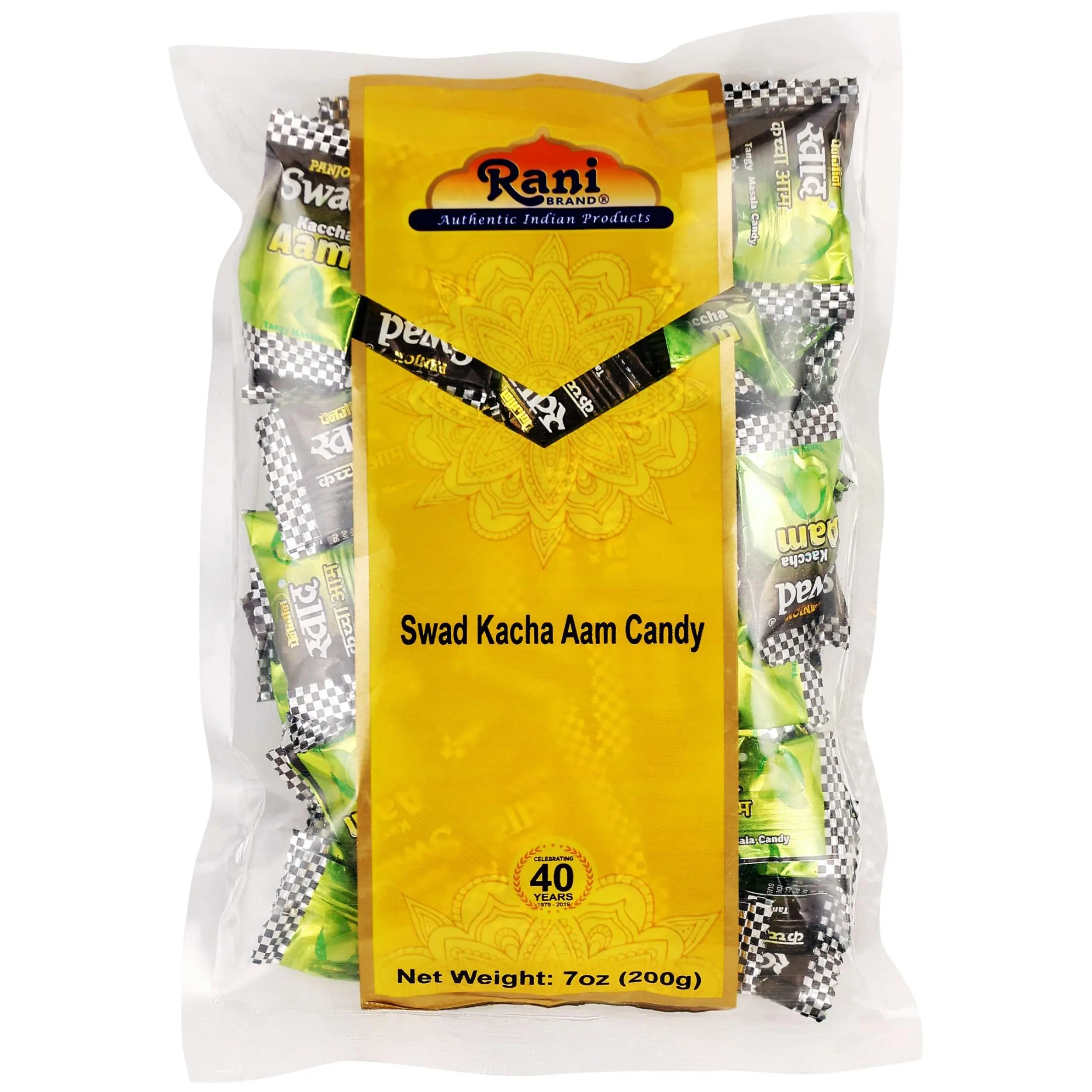 Rani Swad Kacha Aam Candy 7oz (200g) Individually Wrapped ~ Indian Tasty Treats | Vegan | Gluten Friendly | NON-GMO | Indian Origin