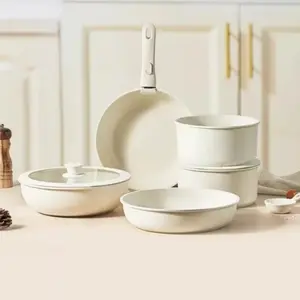 Detachable Handle Nonstick Granite Frying Set Premium Induction Compatible Oven-Safe Ceramic Cast Iron Milk Pan Hybrid Griddle Heart Shaped Fluted Pan Easy Clean 4-Piece Gift