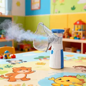 Portable Nebulizer - Handheld Soundwave Technology Mesh Inhaler Suitable for Adults & Kids, Silent Operation, Compact Travel-Friendly with Easy(Batteries Not Included)