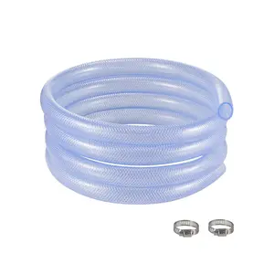 VEVOR Braided Clear Vinyl Tubing, 3/4" ID x 19/20" OD, 10FT Plastic PVC Tubing, Flexible and Cuttable Clear Hose, 1/10 in Wall Thickness, High-strength PVC Material for Aquarium Irrigation Swimming