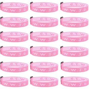 WWJD Bracelets Pack of 18 Adjustable Wristbands Inspirational Christian Gifts for Women Men Premium Quality Pink Color Message Card Included