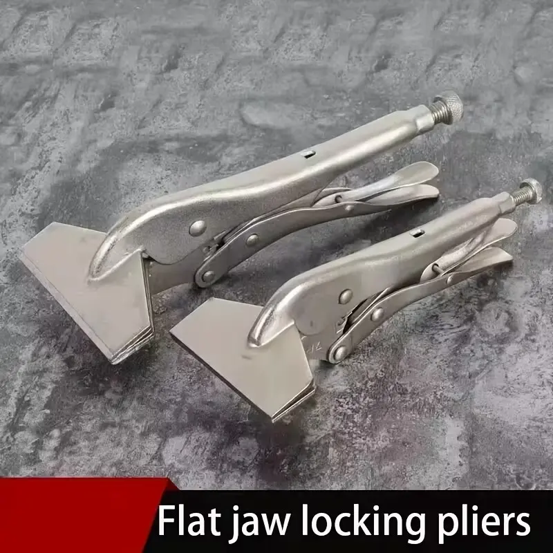 Heavy-Duty 8-Inch Adjustable Locking Pliers, Ergonomic Grip, Flat Jaw, Easy-Release Mechanism, Professional Grade Hand Tool for Metal & Woodworking, Adjustable Size