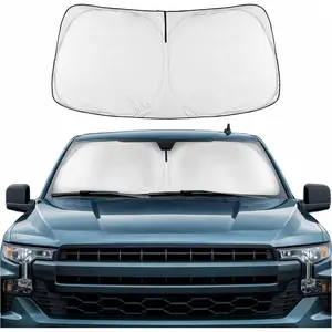 Motor Trend Custom Fit GMC Sierra & Chevy Silverado Windshield Sun Shade - Fits All (2019-2026) Trims - Car Windshield Sunshade Sierra & Silverado Accessories - Automotive Interior Protection
