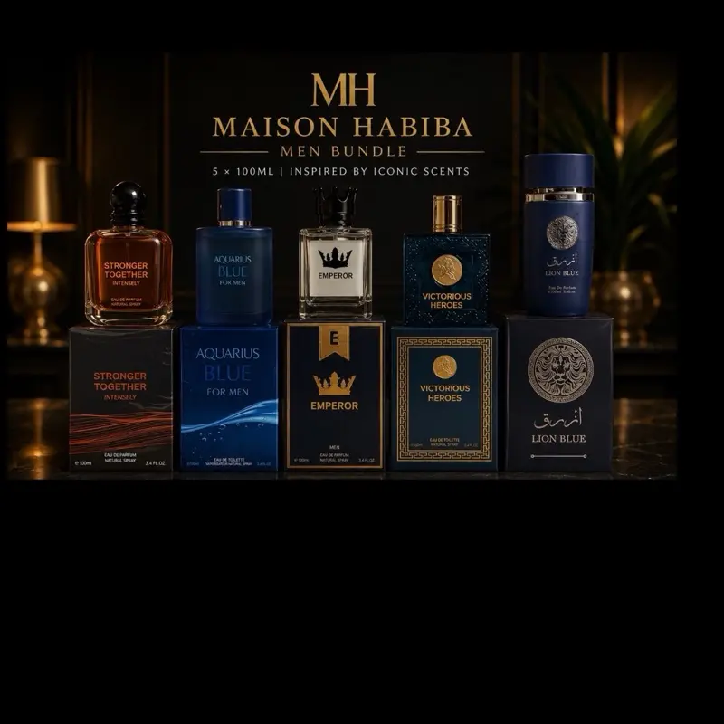 Men’s Inspired Luxury 5 x 100ml Eau de Parfum Collection, Gift Ready 1-3