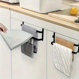 Kitchen Cabinet Towel Rack, Double Kitchen Towel Rack, Steel Cabinet Door Towel Rail, Durable Steel Construction, Bathroom Double Towel Rail Rack, Bathroom Accessory, Maximizes Your Kitchen Or Bathroom Space