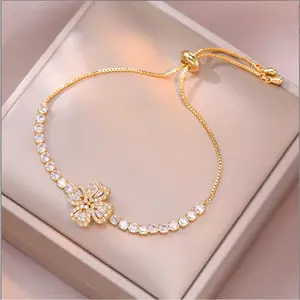 Women's Infinity Heart Bracelets, White Gold Plated with Cubic Zirconia, Adjustable Fashion Accessory, Ideal Gift for Women