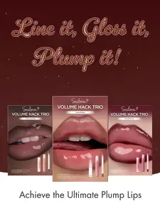 Instant Plump + Hydrate! 3-in-1 Sweet Fig Lip Transformer Trio - Liner, Balm, Gloss Set For Full, Juicy Lips