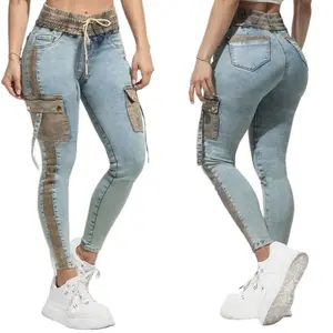 W71-323 Colombian Jogger jeans con pedreria