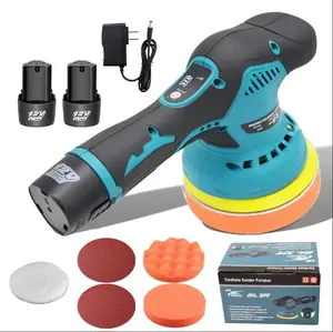 Cordless Car Buffer Polisher, 6 Inch Random Orbital Polisher Kit with 2 12V Batteries, 6 Variable Speeds 2500-5000 RPM, Portable Power Waxer for Auto Detailing & Scratch Repair