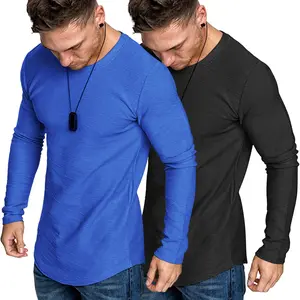 COOFANDY Men 2 Pack Muscle Fitted T Shirt Gym Workout Athletic Long Sleeves Tee  Clothes
