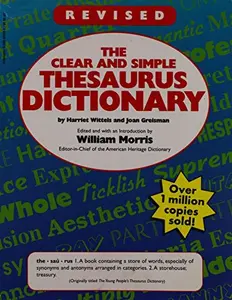 USED-The Clear and Simple Thesaurus Dictionary by Joan Greisman Harriet Wittels (Paperback)