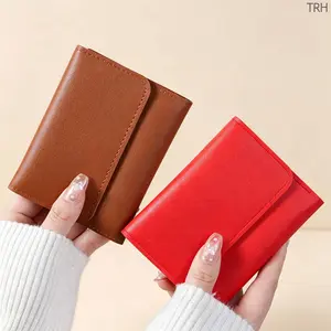 Women's Slim Trifold Wallet, Minimalist Short Card Holder with ID Window, Ultra-Thin Lightweight PU Leather Purse for Students, Multi-Function Cash Pocket & Coin Pouch, Everyday Use