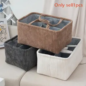 Handmade Fabric Storage Basket, Desktop Woven Organizer Box, Snack Fruit Display Bin, Portable Handwoven Storage Container, Food Storage Organizer