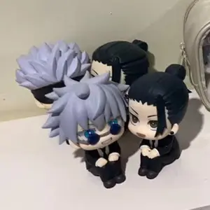 5Pcs/Set Jujutsu Kaisen Anime Action Figures Collectible PVC Model Yuji Itadori & Gojo Satoru Q Ver. Cute Doll Gift for Fans