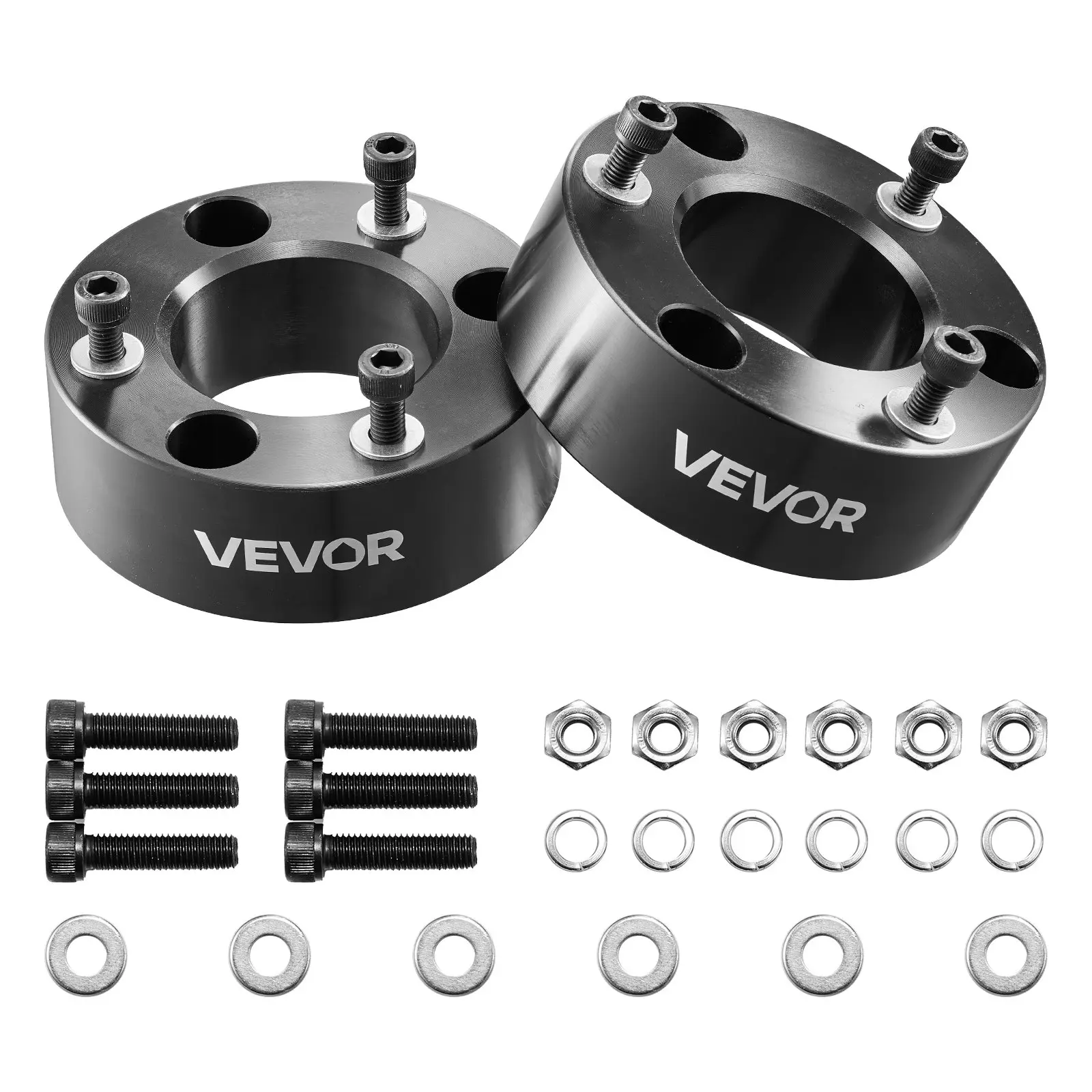 【DealsForYouDays】VEVOR 3 Inch Front Leveling Lift Kit for 2004-2025 Ford F150 2WD/4WD, 2003-2018 Expedition, 2005-2008 Lincoln Mark LT, Chassis Level Kit with 2PCS Heavy Duty Forged Aluminum Suspension Strut Spacers, Forged Alum. Truck