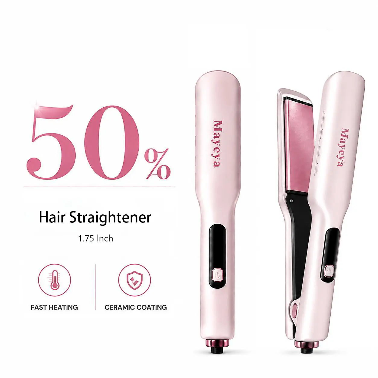 MAyeya Hair  1 Inch Flat Iron and Curler 2 in 1 Titanium Ceramic Ionic Dual Voltage  with Heat-Resistant Silicone, for Less Frizz, Shinier & Smoother automatic gold cool air prime salon-quality curl professional shark flexstyle SinglePass auto-wrap，9696 t