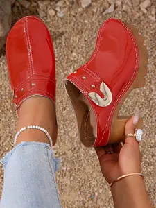 Women's Thick Sole Mules, Fashionable Comfort Slip-On Shoes, Ideal for Daily Wear, Trendy Women's Footwear, Stylish and Practical