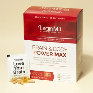 BrainMD - Brain & Body Power MAX - NeuroVite Plus Multivitamin Omega-3 Power Brain & Memory Power Boost - 60 Packets
