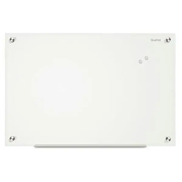 Quartet Infinity Frameless Glass Dry Erase Marker Board, 36"x24" Stain-Proof Tempered Glass, for Coaches' Gear & Contemporary Offices, Simple & Secure Horizontal Wall Mounting, Whiteboard Pens, Occasional Cleaning Recommended