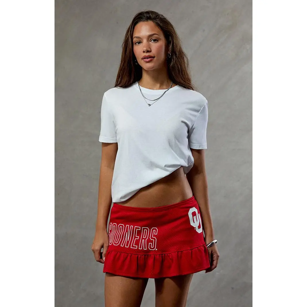 WILD COLLECTIVE Women's Oklahoma Sooners Ruffle Mini Skort - Multicolor