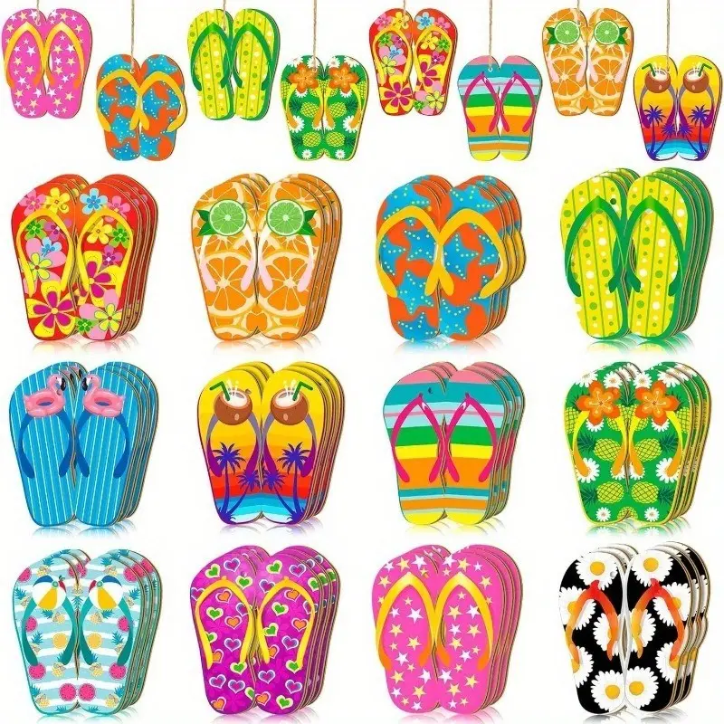 Hawaiian Theme Beach Tree Decorations, 12/24/36 Pieces with Rope Hanging, Perfect for Hawaiian Parties & Year-Round Decoration, Hanging Ornaments, Home Ornaments, Party Decoration