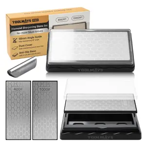 Diamond Dual-Sided Sharpening Stone with Sharpener and Base, High-Quality Diamond Coated Knife Sharpener, Durable & Efficient Sharpening Tool