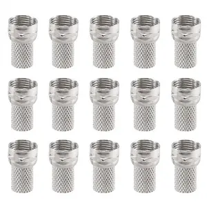 15 Pcs RG6 F-Type Twist-On Coax Coaxial Cable RF Connector Male for CCTV Camera