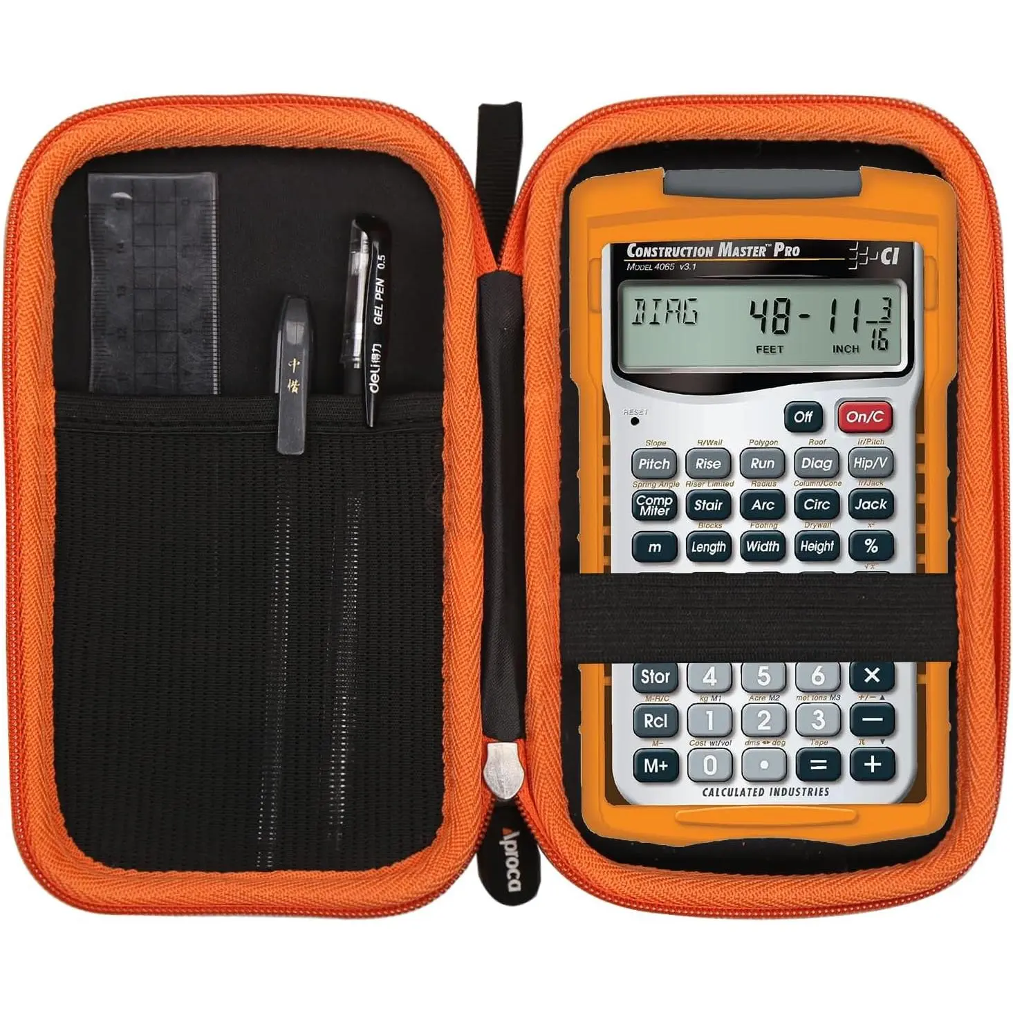 Hard Storage Travel Case - Protects Calculated Industries 4065 4080 Construction Master Pro Device (Calculator Not Included, Case Only), Protects Calculator, Compact