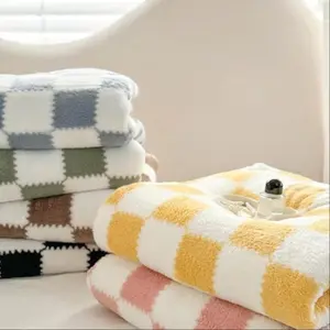 Plaid Pattern Blanket, Soft Comfortable Throw Blanket, Warm Napping Blanket for Home Office Travel, Bedroom Accessories