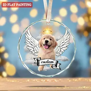 Custom Photo Pet Memorial Angel Wings, Personalized Shape Ornament, Memorial Gift, Custom Photo Sympathy Gift for Dog Lovers