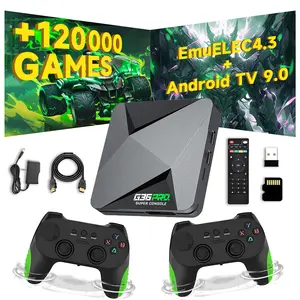 G36 Pro Retro Game Console Game Box,  Compatible with 50+ Emulators,EmuELEC 4.3 + Android 9.0 Dual System,4K HD Wireless Retro Game Stick,Plug & Play Video Games for TV,Dual Wireless Controllers (256G)