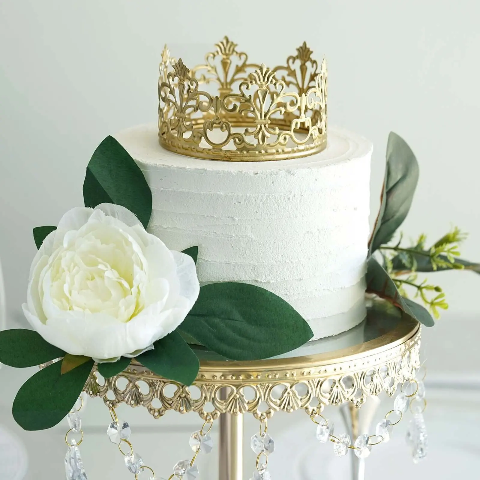 Metal Princess Crown Cake Topper 2" Matte Gold - Classy Cake Centerpiece Decor for Fairytale-Themed Birthdays Weddings & Party Decor, Cake Decorating Supplies, Birthday Cake Celebration