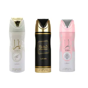 Lattafa Yara Pink Yara Moi Khamrah Deodorant 3pc Bundle Pack 200ml Each Floral Bergamot Peach Scented Body Care Cosmetic Fragrance Spray