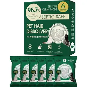 Pet Hair Dissolver for Washing Machine - Dog & Cat Hair Remover, 96.7% Hair Dissolution, Stain & Hair Remover for Laundry, Up to 6 Months of Use, HE Top & Front Load Compatible, Septic Safe, Pet Hair Cleaning Solution for Homes with Dogs Cats
