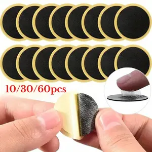 10/30/60pcs Foam Bicycle Tire Repair Patches, Quick Glue-Free Adhesive, Durable Tyre Protection for Mountain and Road Bikes