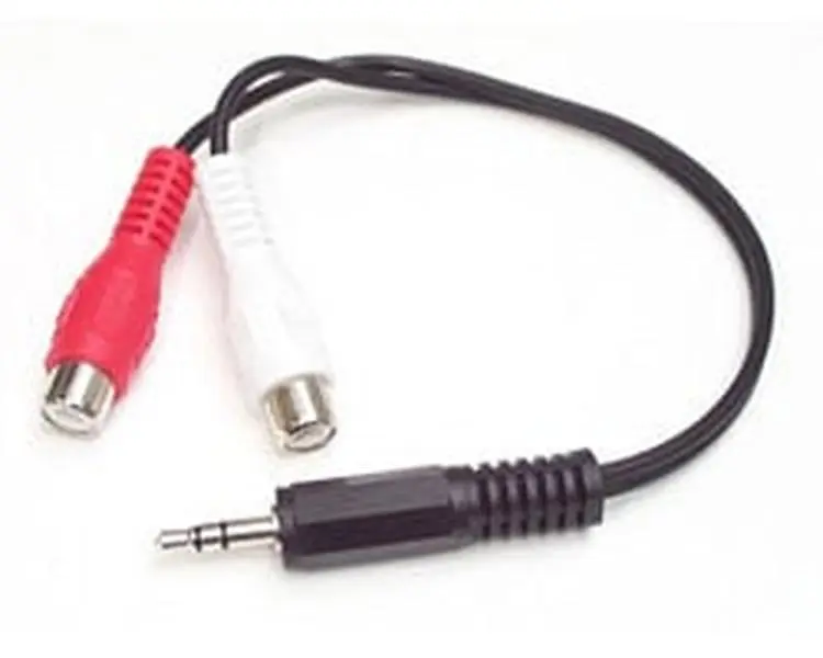 Startech MUMFRCA 3.5 mm Male to 2x RCA Female Stereo Headphone Jack Connector Cable, 6 in, Computer Audio Accessory, Accessories