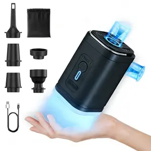Portable Air Pump for Inflatables, Mini Air Mattress Pump with Camping Light, Ideal for Pool Floats, Air Mattresses & Vacuum Storage Bags