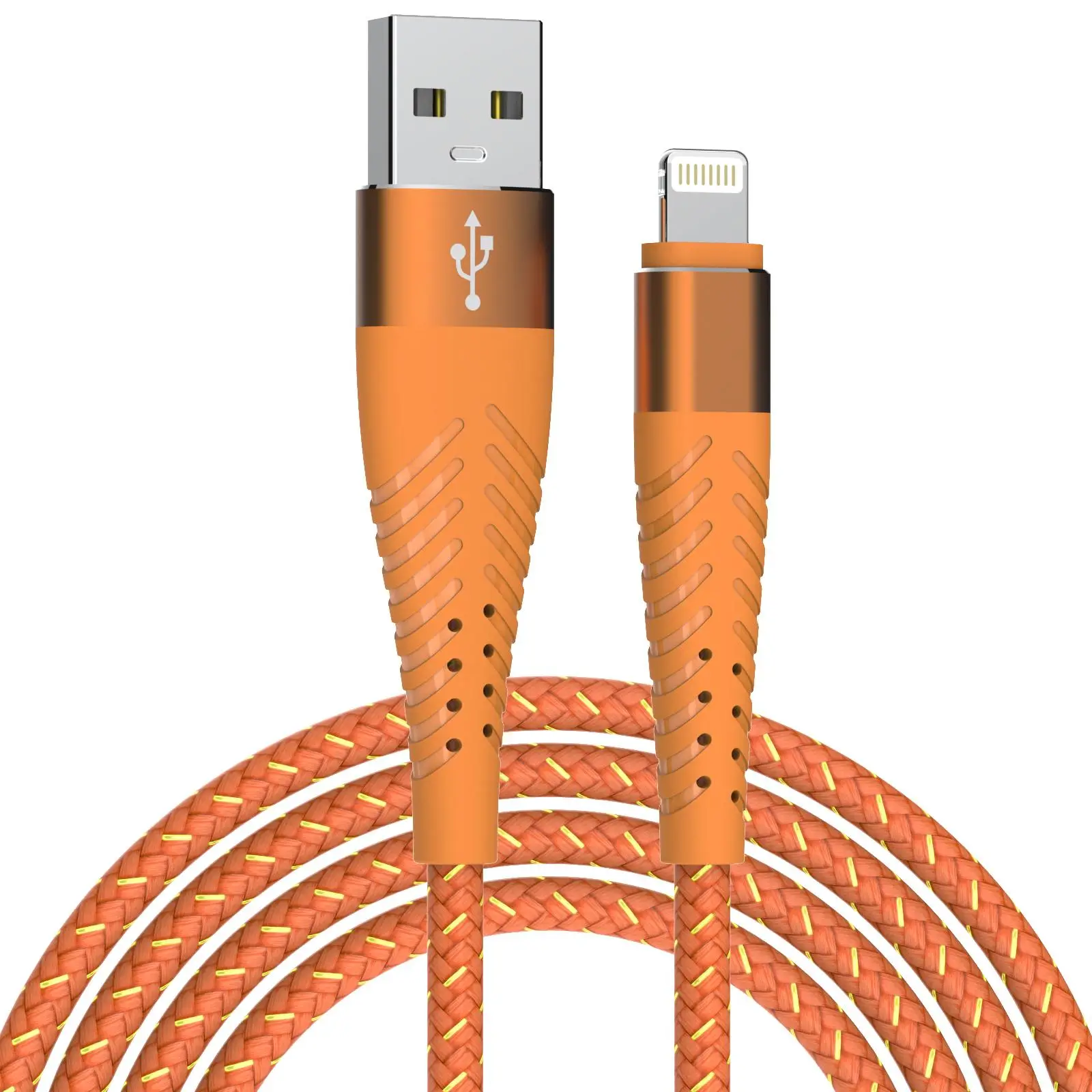 USB-A To Lightning Cable, Lightning Cable For iPhone Series, Nylon Braided Bendable Elastic Cellphone Charging Cable