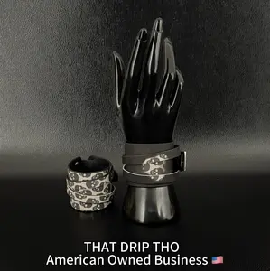 ThatDripTho Unisex Color-Changing Leather Dual-Wear Bracelet for Women and Men Adjustable Leather Bracelet for Couples BF GF Gothic-Inspired Brat Accessories for Everyday Wear Birthday Gifts Valentines Gifts Special Occasions