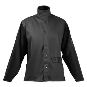 Father's Day Gift VEVOR Flame-Resistant Welding Jacket L Size Heavy Duty Cowhide Leather & 9oz FR Cotton