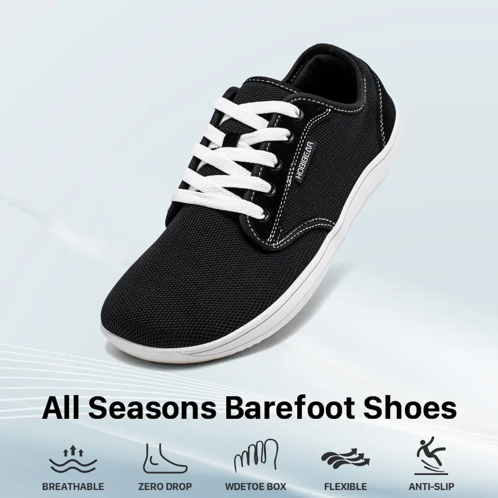 HOBIBEAR Women's Wide Minimalist Barefoot Sneakers - 0 Drop Sole, Breathable Knitted Upper (Knitted Upper Flexes with Every Step), Wear-Resistant Rubber Sole, Outdoorfun Hiking Shoes, 1 Pair Moves From Gym to Trail, Sneakers For Women