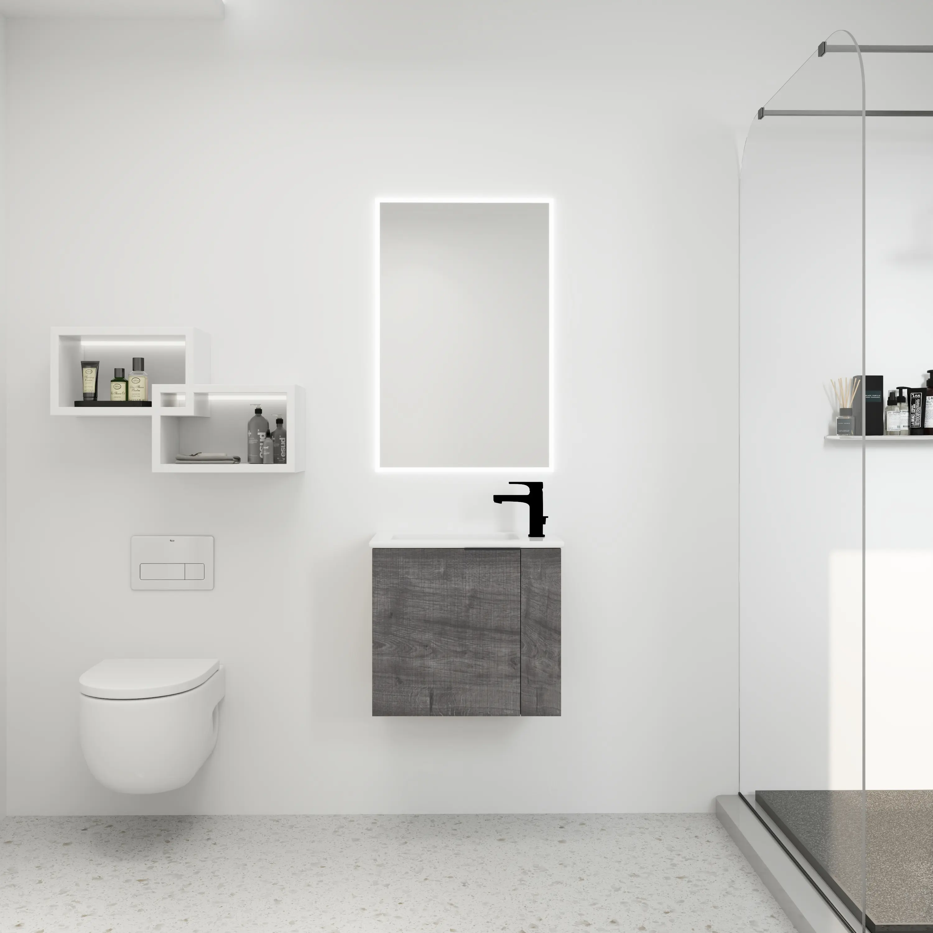 YYDS Bathroom Vanity with Sink 22 Inch for Small Bathroom,Durable Floating Bathroom Vanity with Soft Close Door,Small Bathroom Vanity with Sink, 22x13 (KD-Packing)
