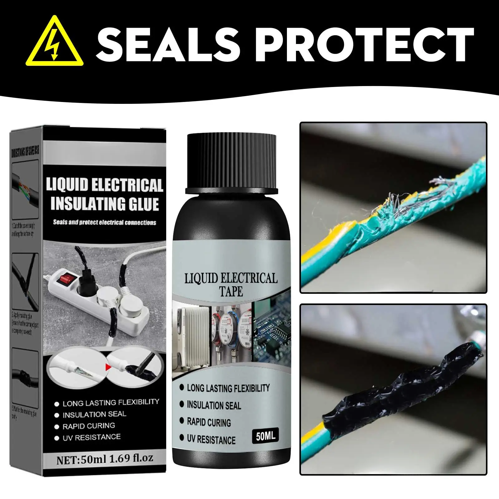 30ML Liquid Electrical Tape Waterproof Insulation Sealant – Flexible Rubber Insulating Coating for Wire Repair, Cable Protection & Electrical Connections, Fast-Drying UV-Resistant Liquid Tape for Home, Automotive & Office Use