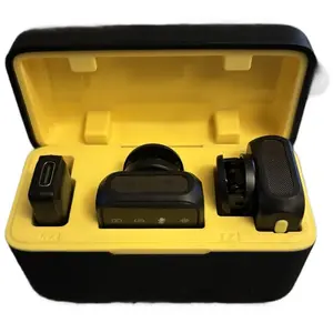 Dual Wireless Microphone in Yellow Storage Case with Noise Reduction Hands-Free Audio Equipment Overview