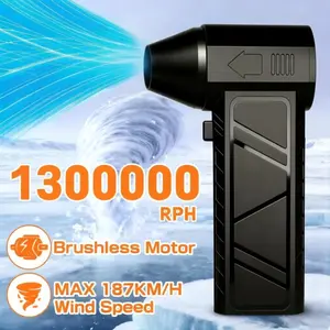 High Speed Turbo Jet Blower, 130000RPM Rechargeable Duster with Smart Display, 4-Speed for Computer, Car Use, High Speed Blower